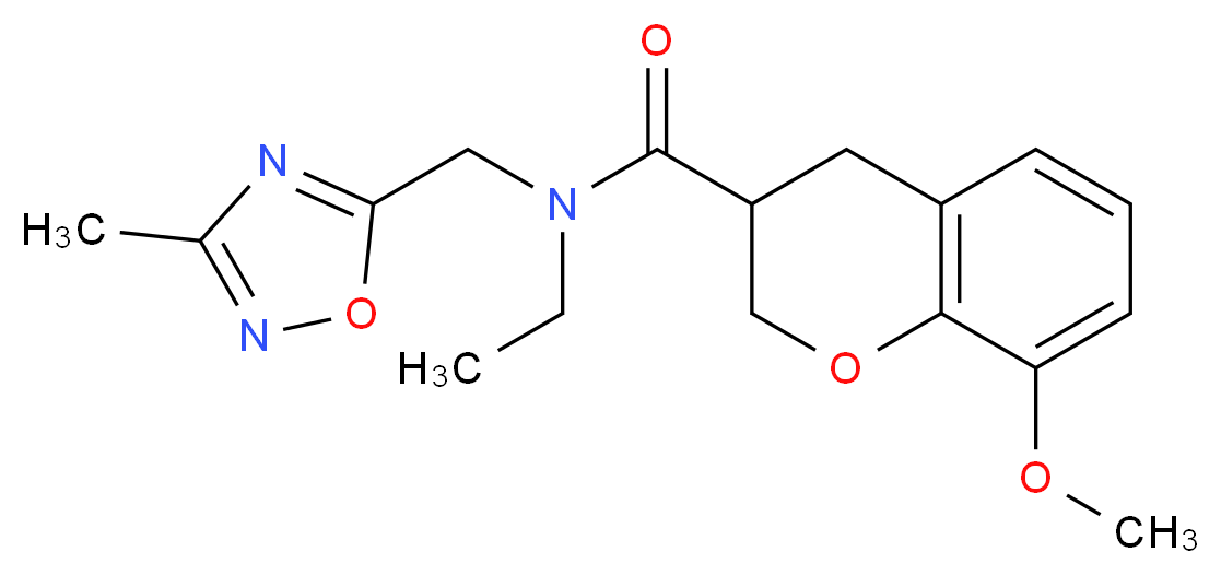 N-ethyl-8-methoxy-N-[(3-methyl-1,2,4-oxadiazol-5-yl)methyl]-3-chromanecarboxamide_Molecular_structure_CAS_)