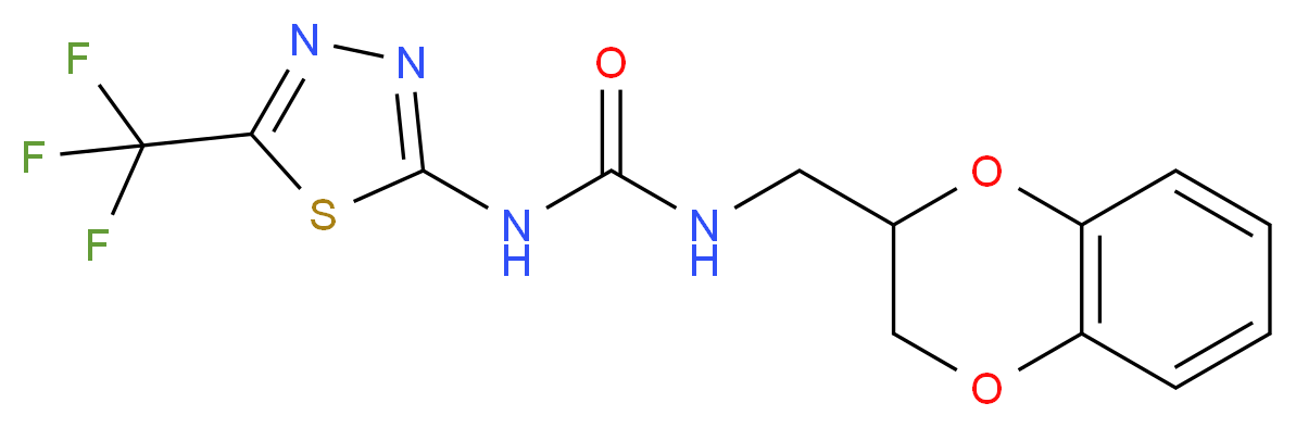N-(2,3-dihydro-1,4-benzodioxin-2-ylmethyl)-N'-[5-(trifluoromethyl)-1,3,4-thiadiazol-2-yl]urea_Molecular_structure_CAS_)