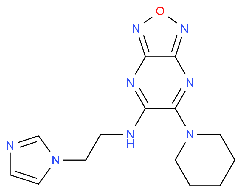 N-[2-(1H-imidazol-1-yl)ethyl]-6-(1-piperidinyl)[1,2,5]oxadiazolo[3,4-b]pyrazin-5-amine_Molecular_structure_CAS_)