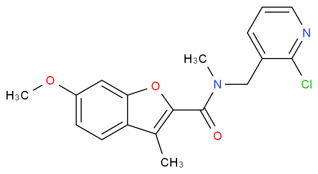 N-[(2-chloro-3-pyridinyl)methyl]-6-methoxy-N,3-dimethyl-1-benzofuran-2-carboxamide_Molecular_structure_CAS_)