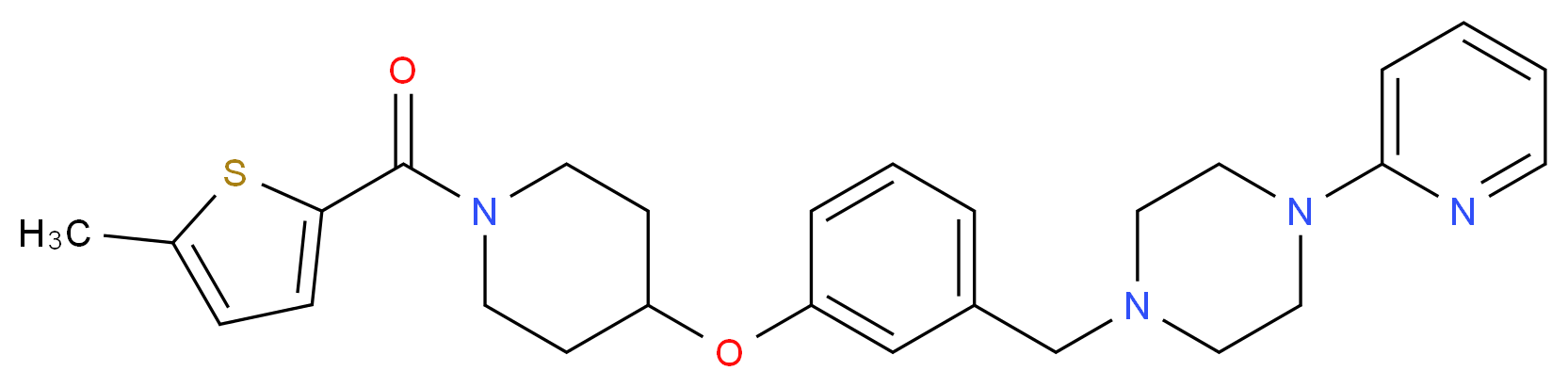 1-[3-({1-[(5-methyl-2-thienyl)carbonyl]-4-piperidinyl}oxy)benzyl]-4-(2-pyridinyl)piperazine_Molecular_structure_CAS_)