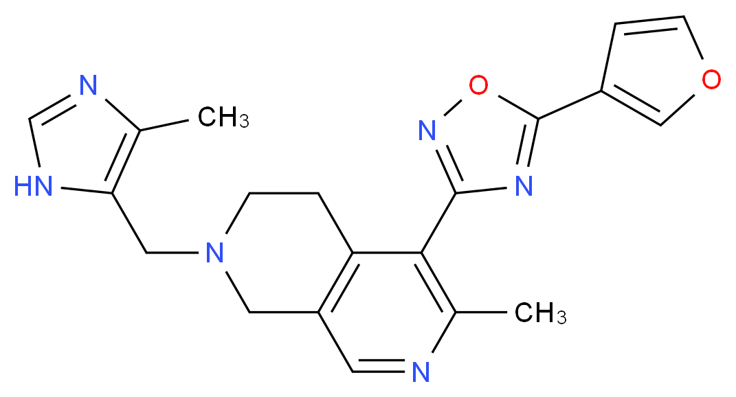 5-[5-(3-furyl)-1,2,4-oxadiazol-3-yl]-6-methyl-2-[(4-methyl-1H-imidazol-5-yl)methyl]-1,2,3,4-tetrahydro-2,7-naphthyridine_Molecular_structure_CAS_)