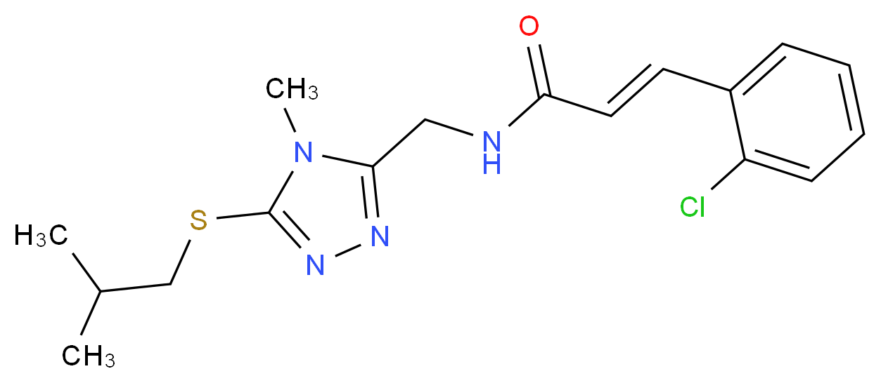 (2E)-3-(2-chlorophenyl)-N-{[5-(isobutylthio)-4-methyl-4H-1,2,4-triazol-3-yl]methyl}acrylamide_Molecular_structure_CAS_)