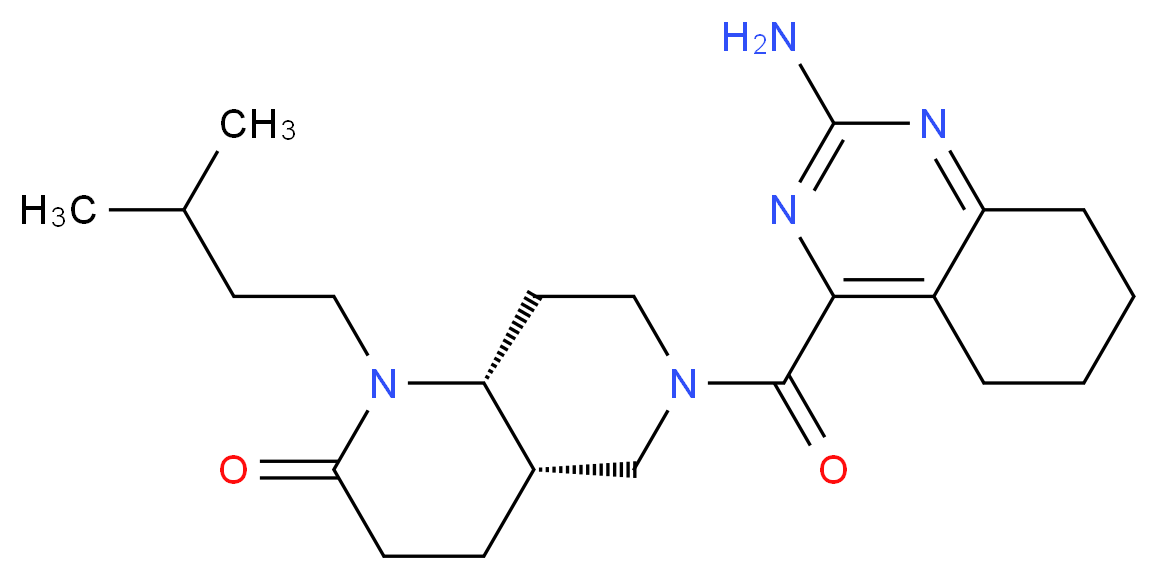 (4aS*,8aR*)-6-[(2-amino-5,6,7,8-tetrahydroquinazolin-4-yl)carbonyl]-1-(3-methylbutyl)octahydro-1,6-naphthyridin-2(1H)-one_Molecular_structure_CAS_)