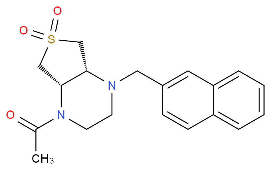 (4aR*,7aS*)-1-acetyl-4-(2-naphthylmethyl)octahydrothieno[3,4-b]pyrazine 6,6-dioxide_Molecular_structure_CAS_)
