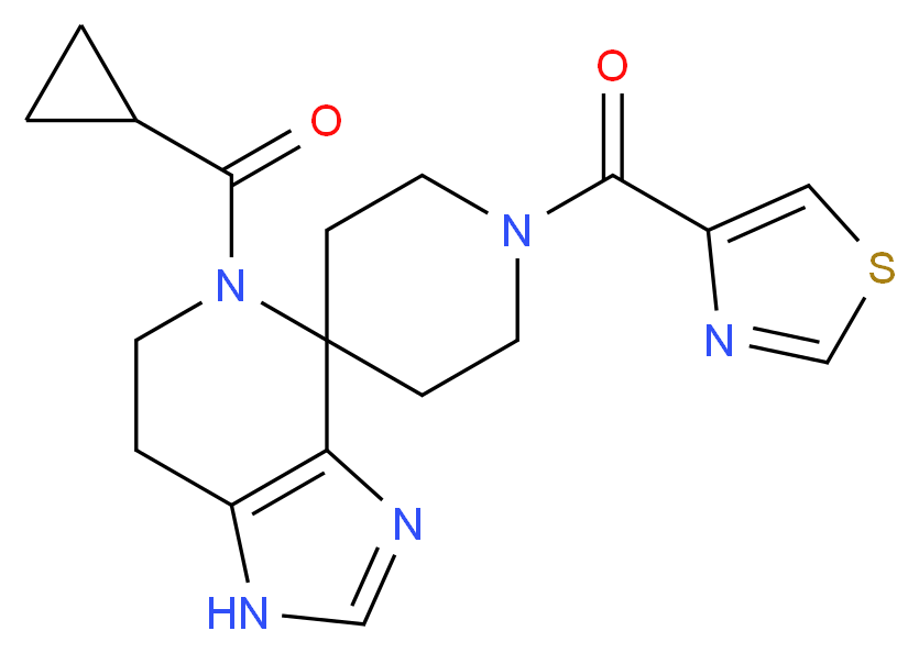 5-(cyclopropylcarbonyl)-1'-(1,3-thiazol-4-ylcarbonyl)-1,5,6,7-tetrahydrospiro[imidazo[4,5-c]pyridine-4,4'-piperidine]_Molecular_structure_CAS_)