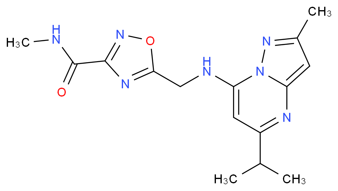5-{[(5-isopropyl-2-methylpyrazolo[1,5-a]pyrimidin-7-yl)amino]methyl}-N-methyl-1,2,4-oxadiazole-3-carboxamide_Molecular_structure_CAS_)