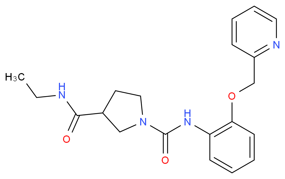 N~3~-ethyl-N~1~-[2-(pyridin-2-ylmethoxy)phenyl]pyrrolidine-1,3-dicarboxamide_Molecular_structure_CAS_)