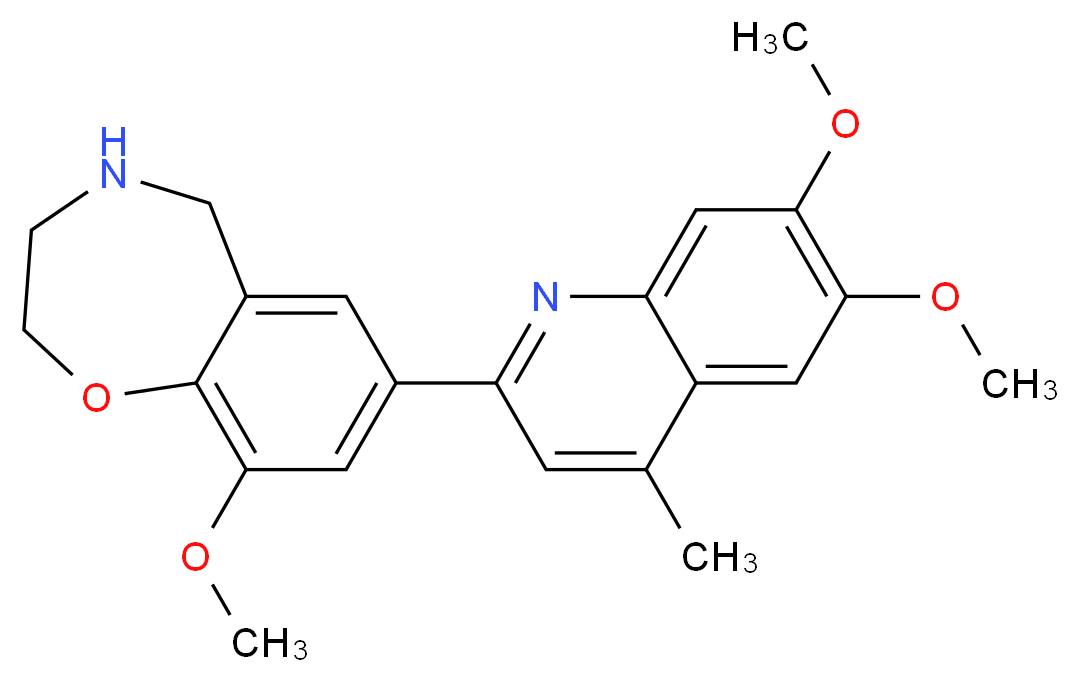 7-(6,7-dimethoxy-4-methylquinolin-2-yl)-9-methoxy-2,3,4,5-tetrahydro-1,4-benzoxazepine_Molecular_structure_CAS_)