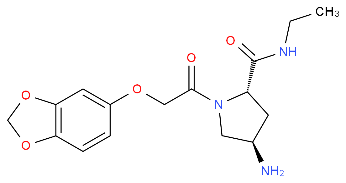 (4R)-4-amino-1-[(1,3-benzodioxol-5-yloxy)acetyl]-N-ethyl-L-prolinamide_Molecular_structure_CAS_)