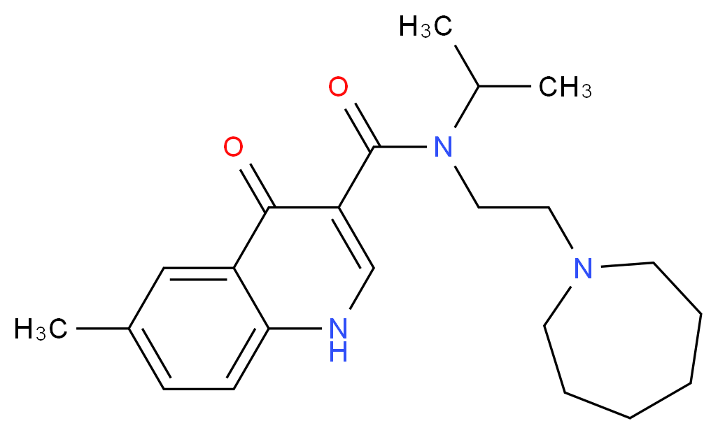 N-(2-azepan-1-ylethyl)-N-isopropyl-6-methyl-4-oxo-1,4-dihydroquinoline-3-carboxamide_Molecular_structure_CAS_)