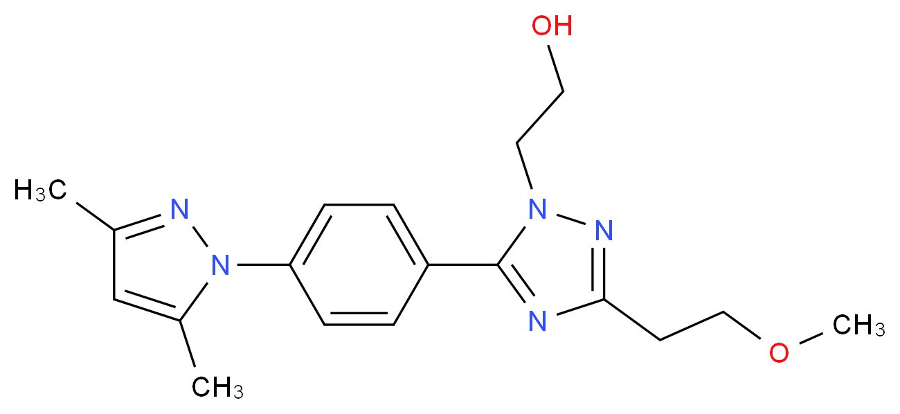 2-[5-[4-(3,5-dimethyl-1H-pyrazol-1-yl)phenyl]-3-(2-methoxyethyl)-1H-1,2,4-triazol-1-yl]ethanol_Molecular_structure_CAS_)