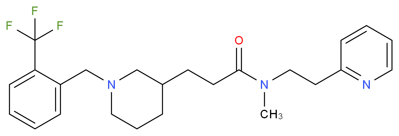 N-methyl-N-[2-(2-pyridinyl)ethyl]-3-{1-[2-(trifluoromethyl)benzyl]-3-piperidinyl}propanamide_Molecular_structure_CAS_)