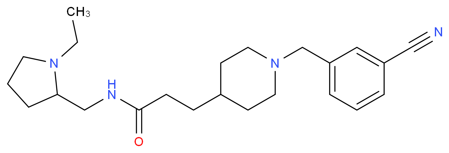 3-[1-(3-cyanobenzyl)piperidin-4-yl]-N-[(1-ethylpyrrolidin-2-yl)methyl]propanamide_Molecular_structure_CAS_)