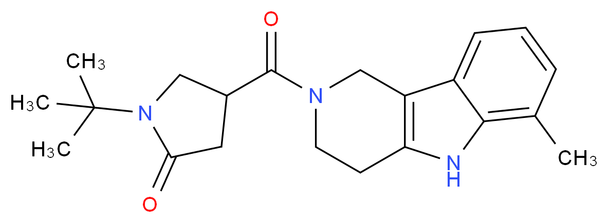 1-tert-butyl-4-[(6-methyl-1,3,4,5-tetrahydro-2H-pyrido[4,3-b]indol-2-yl)carbonyl]-2-pyrrolidinone_Molecular_structure_CAS_)