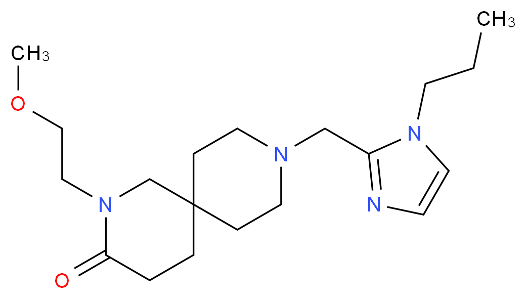 2-(2-methoxyethyl)-9-[(1-propyl-1H-imidazol-2-yl)methyl]-2,9-diazaspiro[5.5]undecan-3-one_Molecular_structure_CAS_)