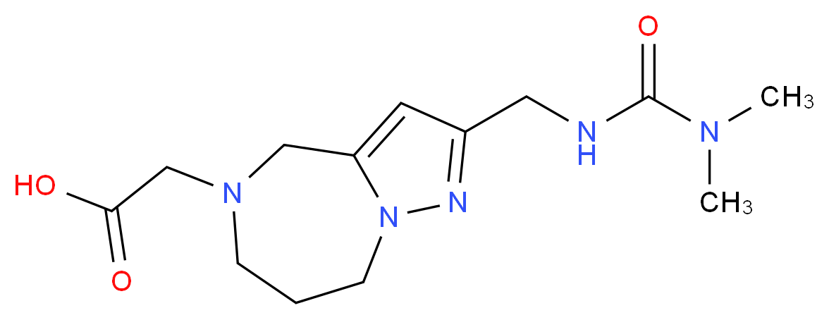[2-({[(dimethylamino)carbonyl]amino}methyl)-7,8-dihydro-4H-pyrazolo[1,5-a][1,4]diazepin-5(6H)-yl]acetic acid_Molecular_structure_CAS_)