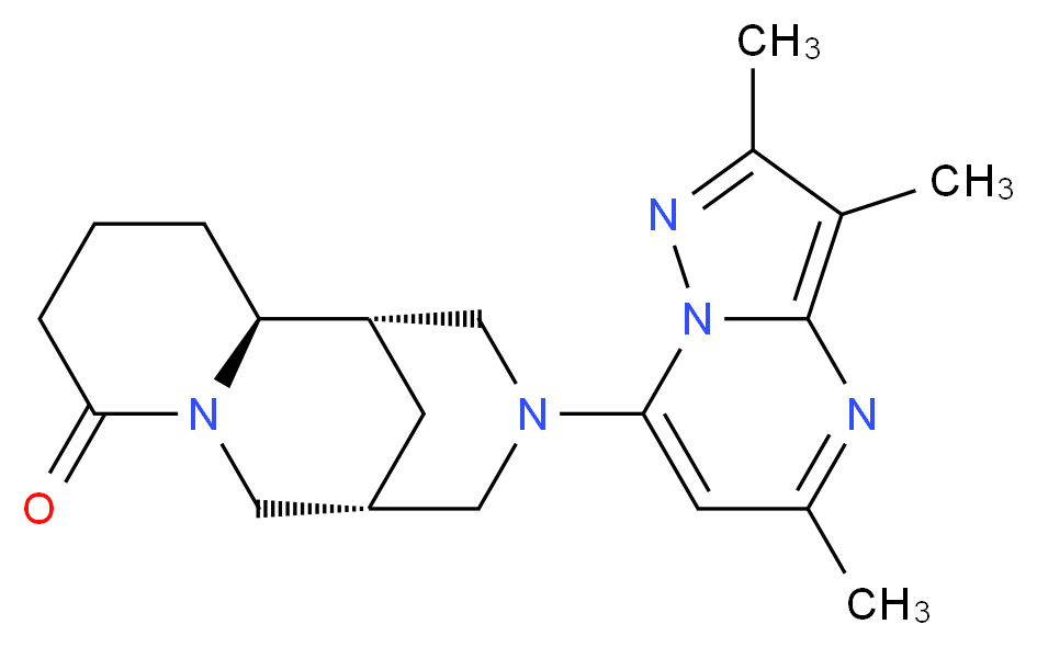 (1S,2S,9S)-11-(2,3,5-trimethylpyrazolo[1,5-a]pyrimidin-7-yl)-7,11-diazatricyclo[7.3.1.0~2,7~]tridecan-6-one_Molecular_structure_CAS_)