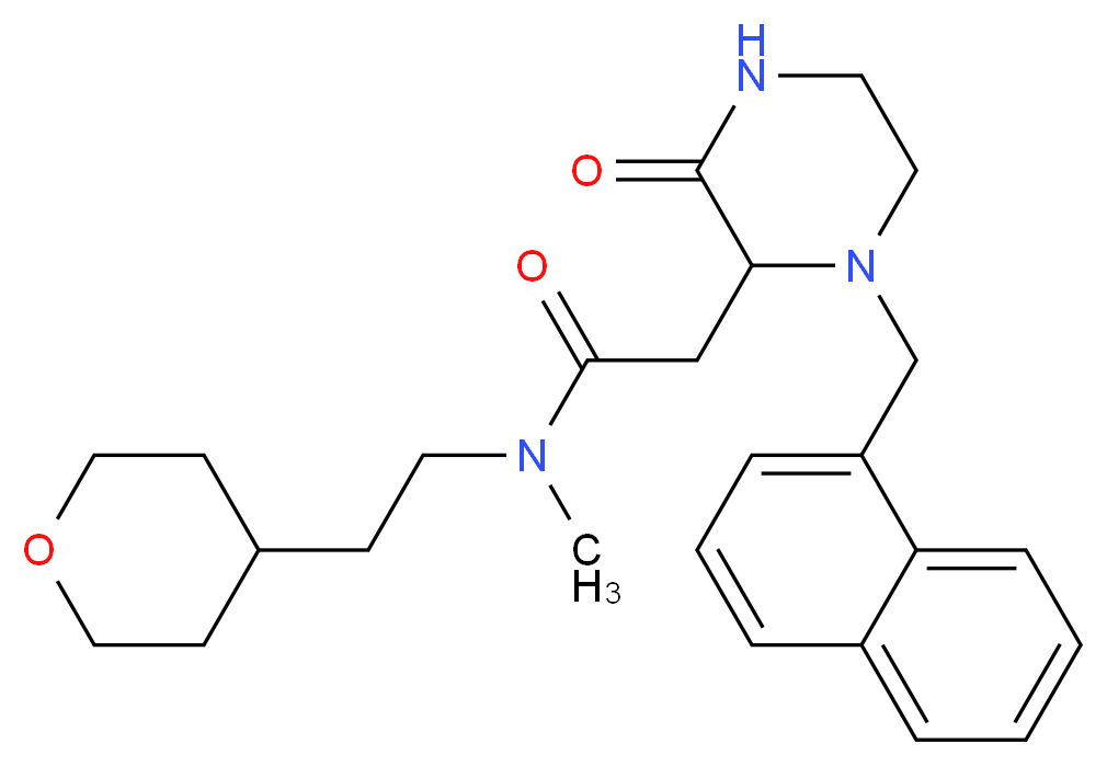 N-methyl-2-[1-(1-naphthylmethyl)-3-oxo-2-piperazinyl]-N-[2-(tetrahydro-2H-pyran-4-yl)ethyl]acetamide_Molecular_structure_CAS_)