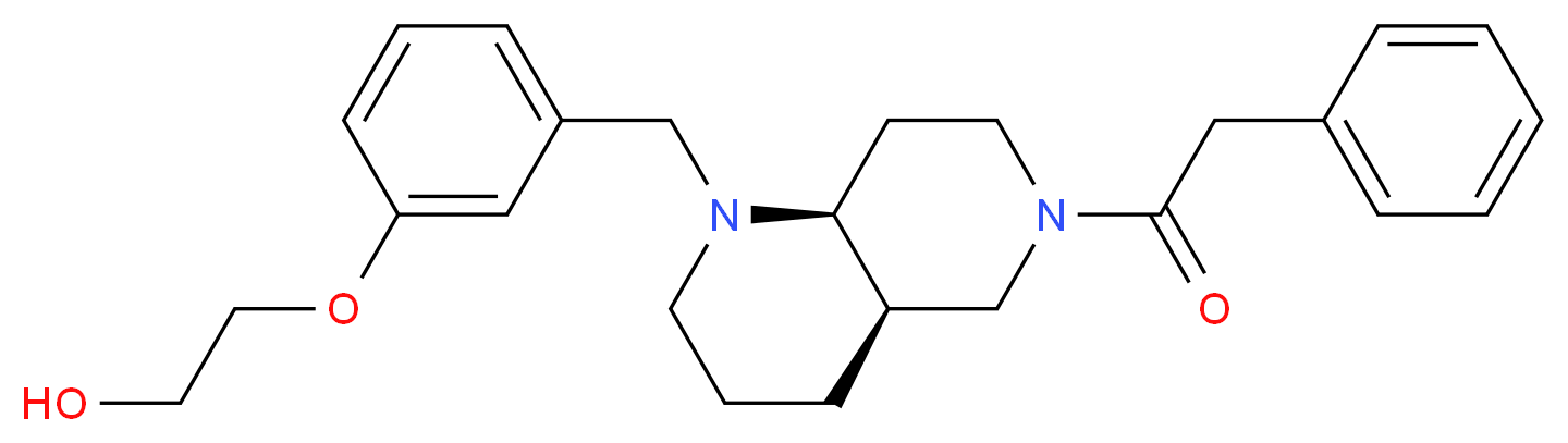2-(3-{[(4aR*,8aS*)-6-(phenylacetyl)octahydro-1,6-naphthyridin-1(2H)-yl]methyl}phenoxy)ethanol_Molecular_structure_CAS_)