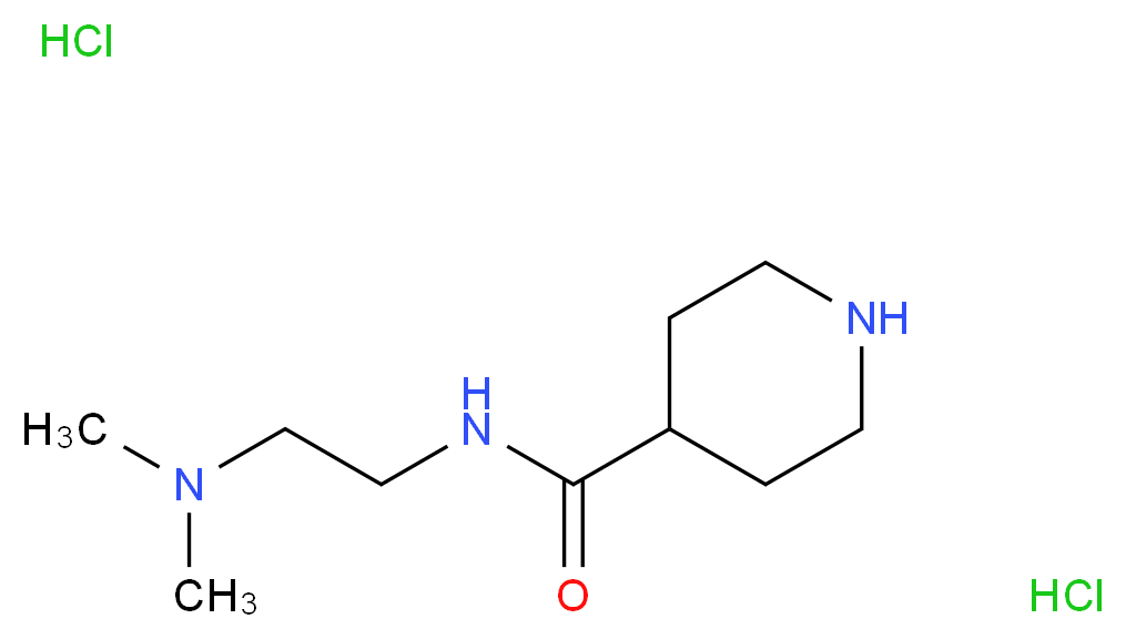 N-[2-(Dimethylamino)ethyl]-4-piperidinecarboxamide dihydrochloride_Molecular_structure_CAS_886504-63-8)