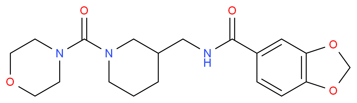 N-{[1-(morpholin-4-ylcarbonyl)piperidin-3-yl]methyl}-1,3-benzodioxole-5-carboxamide_Molecular_structure_CAS_)