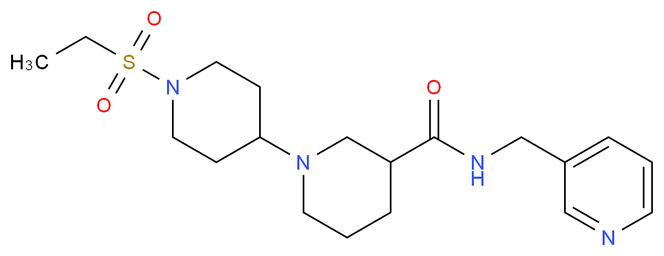 1'-(ethylsulfonyl)-N-(pyridin-3-ylmethyl)-1,4'-bipiperidine-3-carboxamide_Molecular_structure_CAS_)