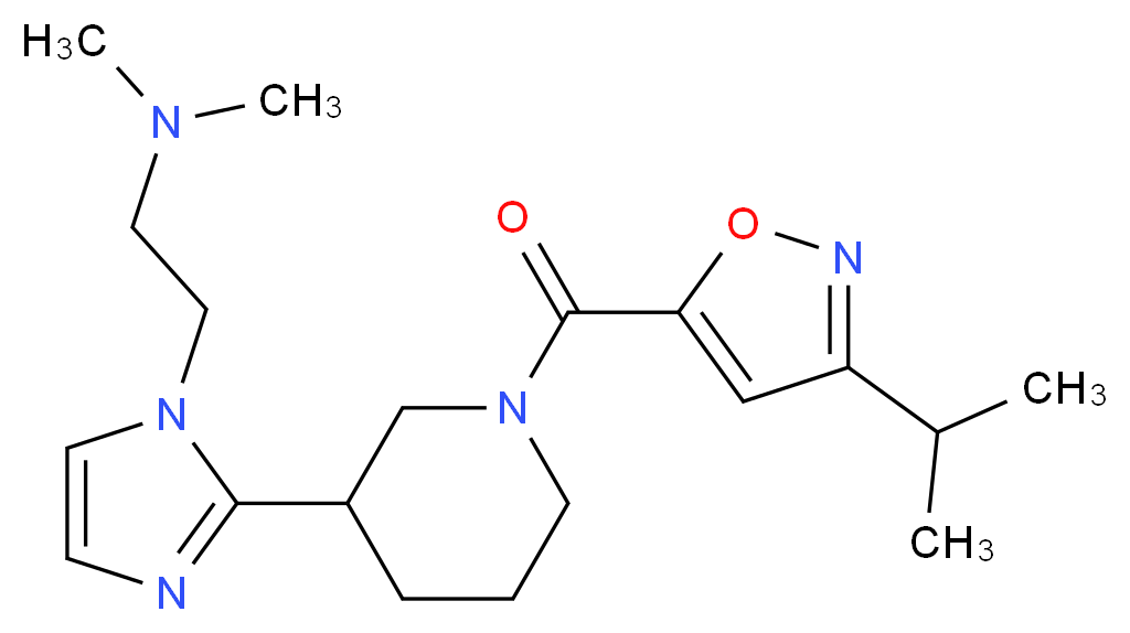 2-(2-{1-[(3-isopropylisoxazol-5-yl)carbonyl]piperidin-3-yl}-1H-imidazol-1-yl)-N,N-dimethylethanamine_Molecular_structure_CAS_)