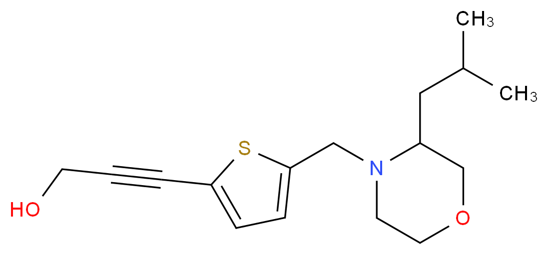 3-{5-[(3-isobutylmorpholin-4-yl)methyl]-2-thienyl}prop-2-yn-1-ol_Molecular_structure_CAS_)