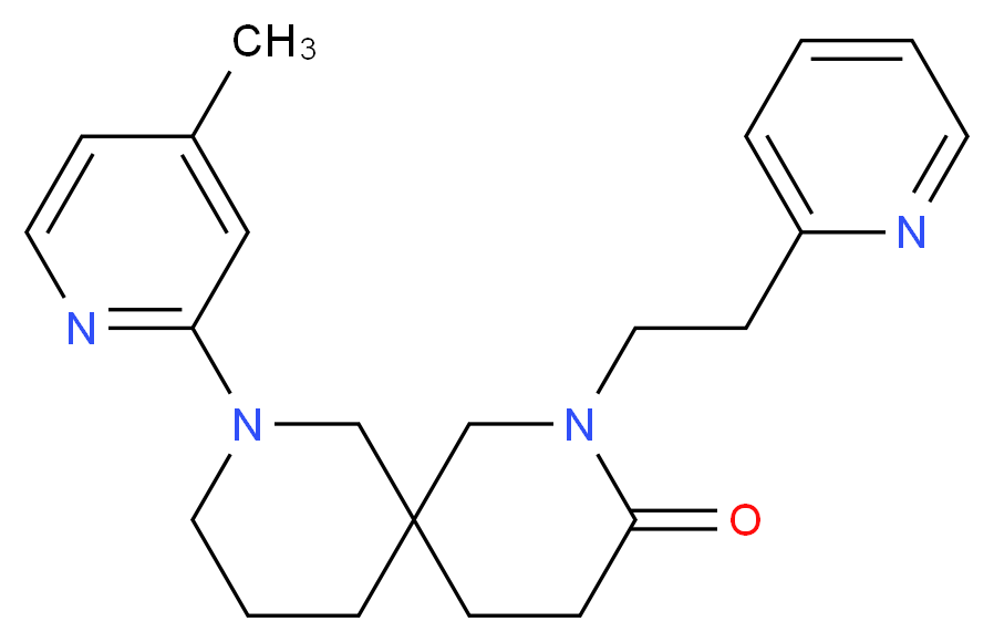 8-(4-methyl-2-pyridinyl)-2-[2-(2-pyridinyl)ethyl]-2,8-diazaspiro[5.5]undecan-3-one_Molecular_structure_CAS_)