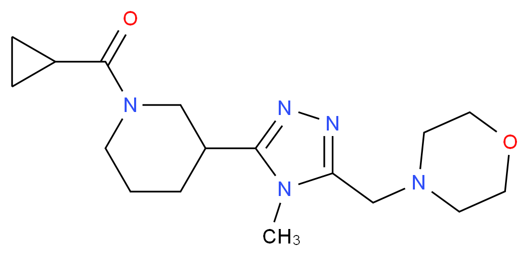 4-({5-[1-(cyclopropylcarbonyl)piperidin-3-yl]-4-methyl-4H-1,2,4-triazol-3-yl}methyl)morpholine_Molecular_structure_CAS_)