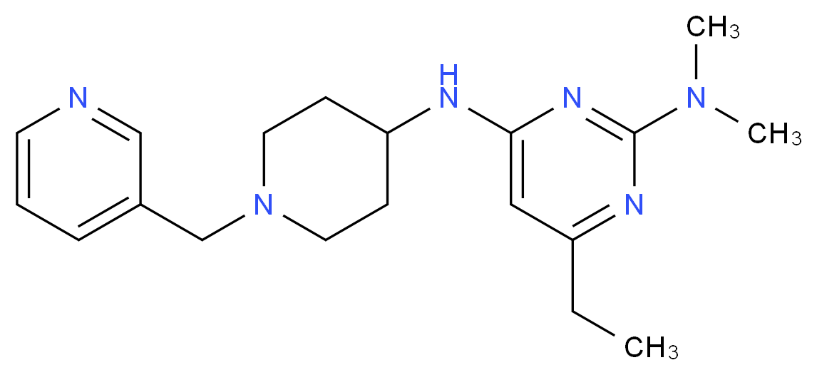 6-ethyl-N~2~,N~2~-dimethyl-N~4~-[1-(pyridin-3-ylmethyl)piperidin-4-yl]pyrimidine-2,4-diamine_Molecular_structure_CAS_)