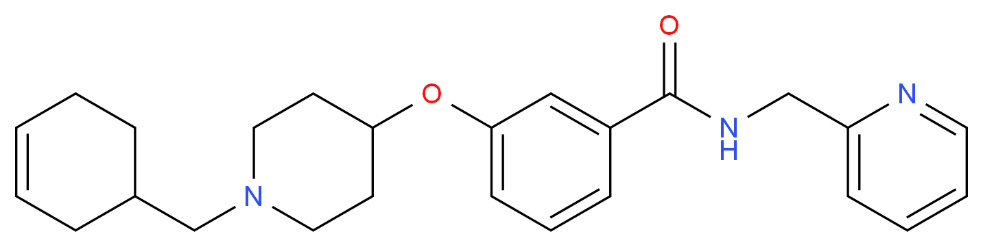 3-{[1-(3-cyclohexen-1-ylmethyl)-4-piperidinyl]oxy}-N-(2-pyridinylmethyl)benzamide_Molecular_structure_CAS_)