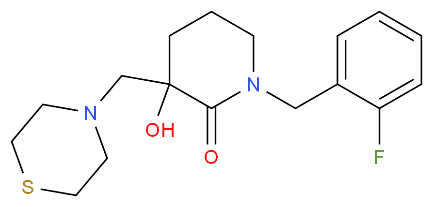 1-(2-fluorobenzyl)-3-hydroxy-3-(4-thiomorpholinylmethyl)-2-piperidinone_Molecular_structure_CAS_)
