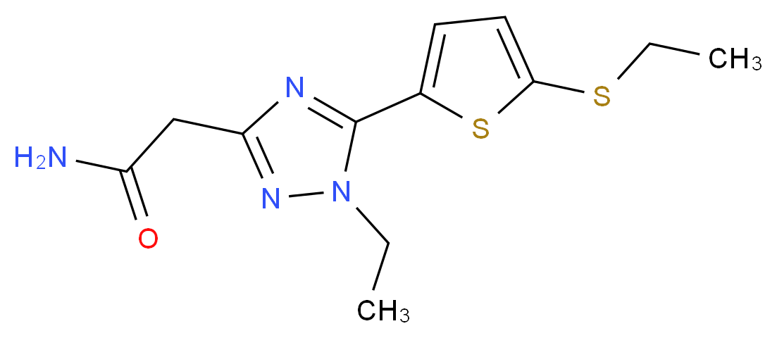 2-{1-ethyl-5-[5-(ethylthio)-2-thienyl]-1H-1,2,4-triazol-3-yl}acetamide_Molecular_structure_CAS_)