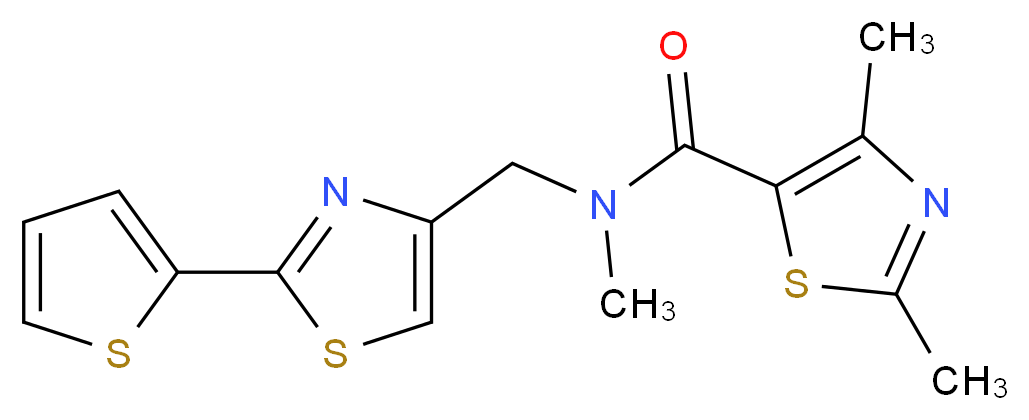 N,2,4-trimethyl-N-{[2-(2-thienyl)-1,3-thiazol-4-yl]methyl}-1,3-thiazole-5-carboxamide_Molecular_structure_CAS_)