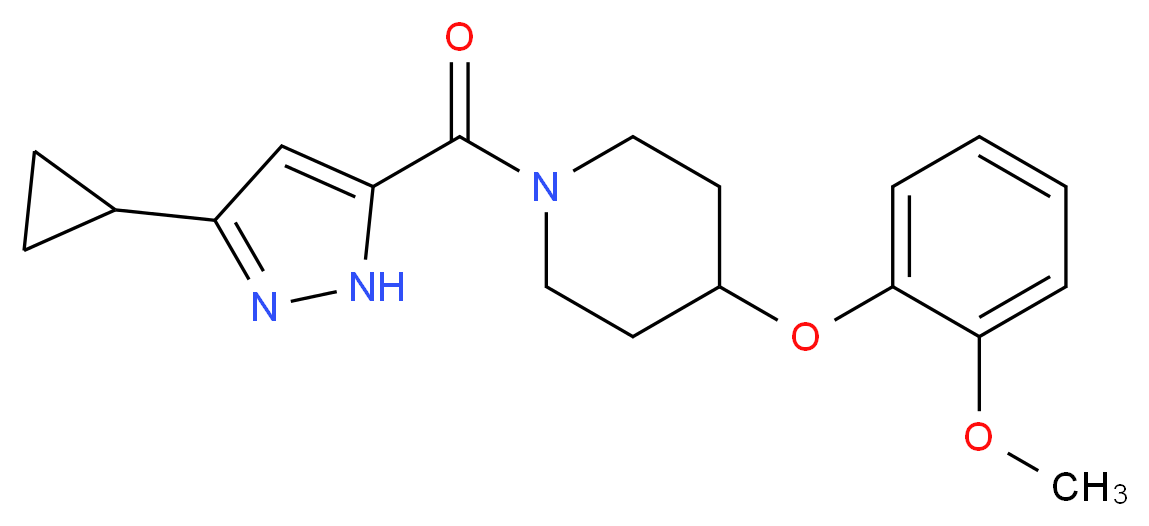 1-[(3-cyclopropyl-1H-pyrazol-5-yl)carbonyl]-4-(2-methoxyphenoxy)piperidine_Molecular_structure_CAS_)