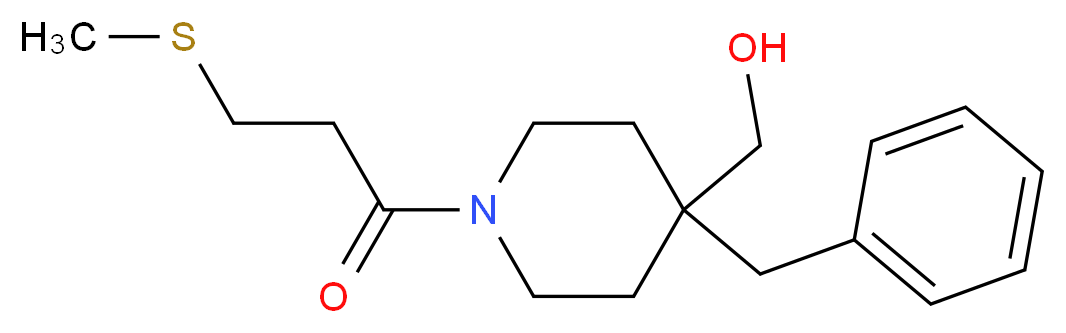 {4-benzyl-1-[3-(methylthio)propanoyl]-4-piperidinyl}methanol_Molecular_structure_CAS_)