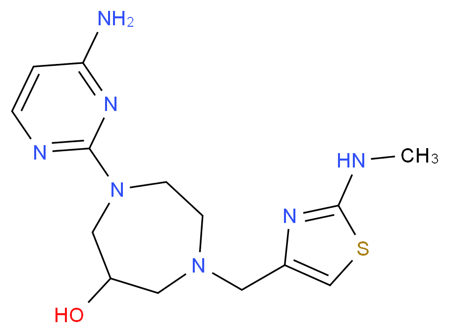 1-(4-aminopyrimidin-2-yl)-4-{[2-(methylamino)-1,3-thiazol-4-yl]methyl}-1,4-diazepan-6-ol_Molecular_structure_CAS_)