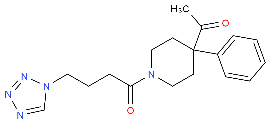 1-{4-phenyl-1-[4-(1H-tetrazol-1-yl)butanoyl]-4-piperidinyl}ethanone_Molecular_structure_CAS_)