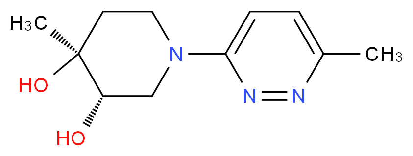 (3S*,4S*)-4-methyl-1-(6-methylpyridazin-3-yl)piperidine-3,4-diol_Molecular_structure_CAS_)