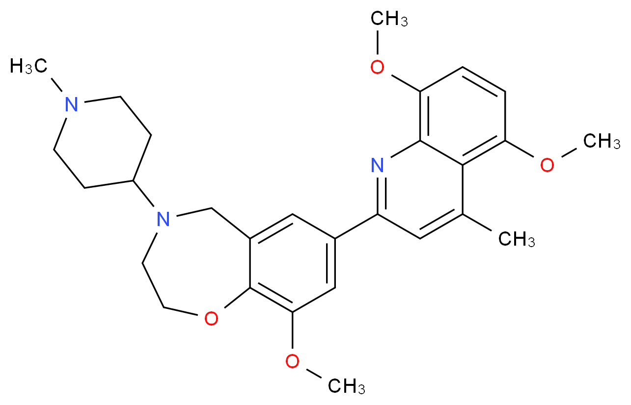 7-(5,8-dimethoxy-4-methyl-2-quinolinyl)-9-methoxy-4-(1-methyl-4-piperidinyl)-2,3,4,5-tetrahydro-1,4-benzoxazepine_Molecular_structure_CAS_)