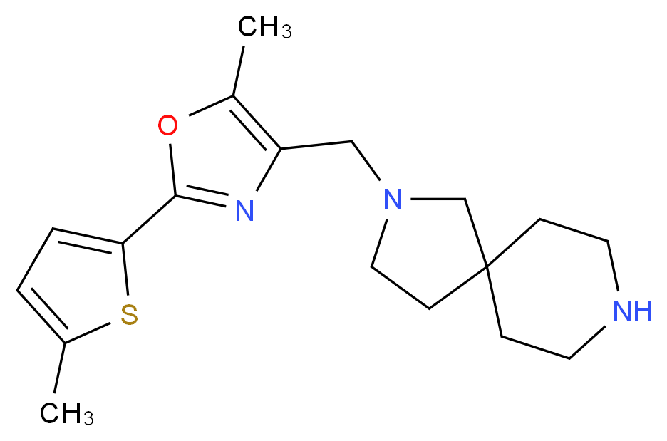 2-{[5-methyl-2-(5-methyl-2-thienyl)-1,3-oxazol-4-yl]methyl}-2,8-diazaspiro[4.5]decane_Molecular_structure_CAS_)