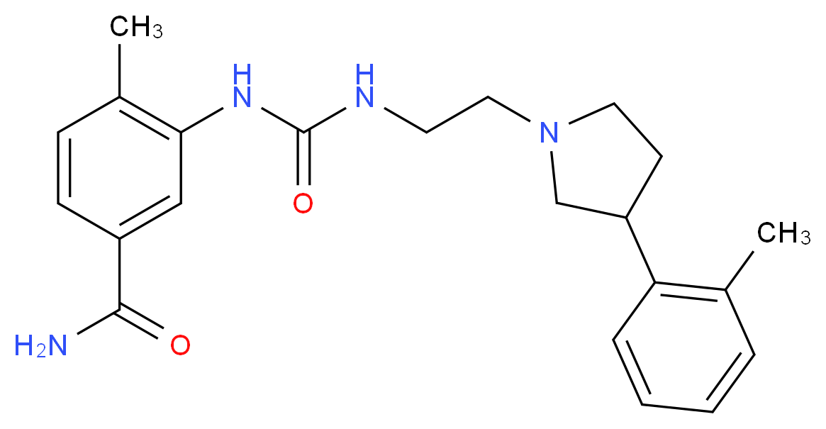 4-methyl-3-{[({2-[3-(2-methylphenyl)pyrrolidin-1-yl]ethyl}amino)carbonyl]amino}benzamide_Molecular_structure_CAS_)