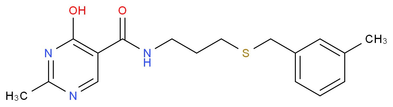 4-hydroxy-2-methyl-N-{3-[(3-methylbenzyl)thio]propyl}pyrimidine-5-carboxamide_Molecular_structure_CAS_)
