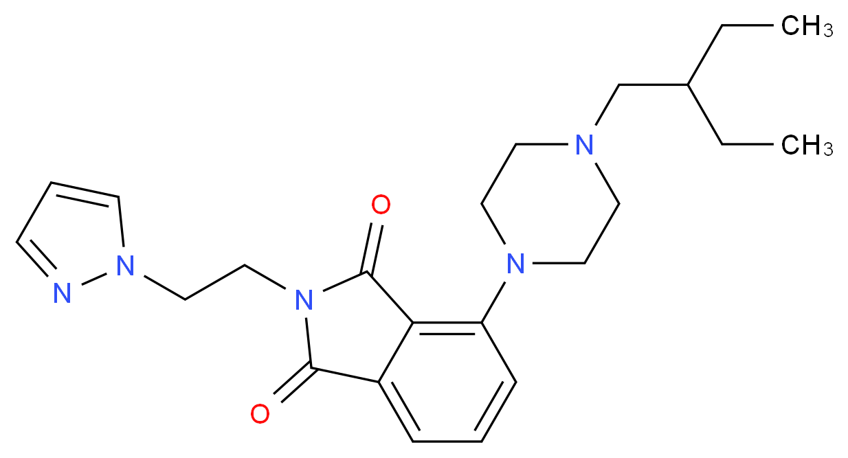 4-[4-(2-ethylbutyl)-1-piperazinyl]-2-[2-(1H-pyrazol-1-yl)ethyl]-1H-isoindole-1,3(2H)-dione_Molecular_structure_CAS_)