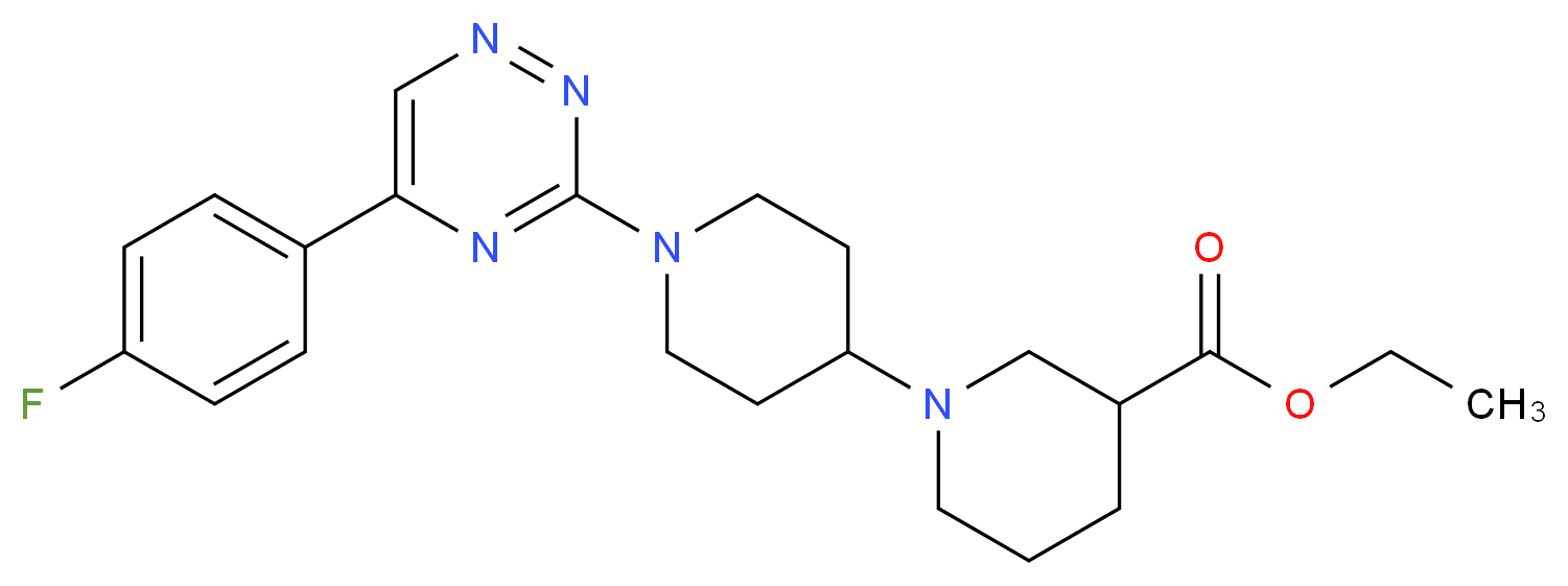 ethyl 1'-[5-(4-fluorophenyl)-1,2,4-triazin-3-yl]-1,4'-bipiperidine-3-carboxylate_Molecular_structure_CAS_)