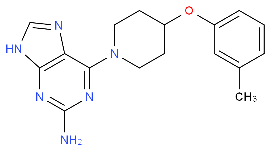 6-[4-(3-methylphenoxy)-1-piperidinyl]-9H-purin-2-amine_Molecular_structure_CAS_)
