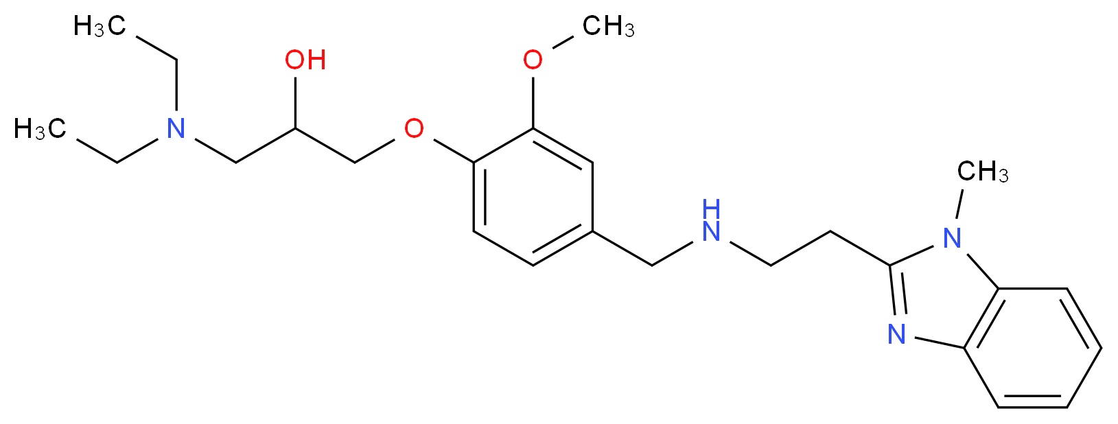 1-(diethylamino)-3-[2-methoxy-4-({[2-(1-methyl-1H-benzimidazol-2-yl)ethyl]amino}methyl)phenoxy]-2-propanol_Molecular_structure_CAS_)