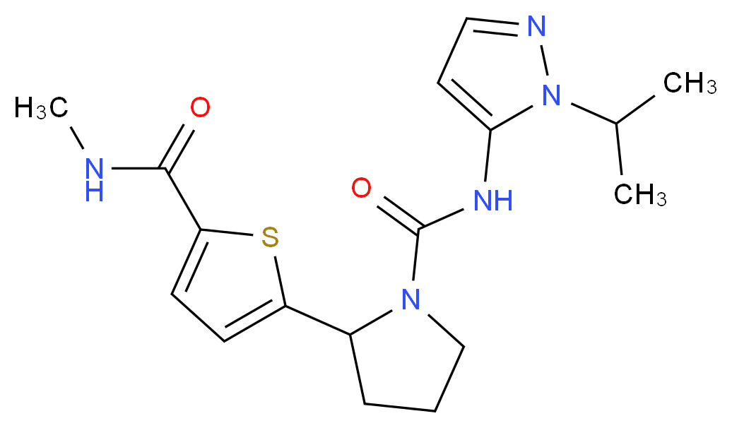 N-(1-isopropyl-1H-pyrazol-5-yl)-2-{5-[(methylamino)carbonyl]-2-thienyl}pyrrolidine-1-carboxamide_Molecular_structure_CAS_)
